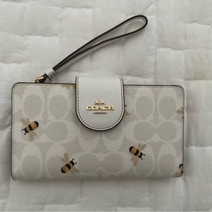 coach wristlet with phone compartment